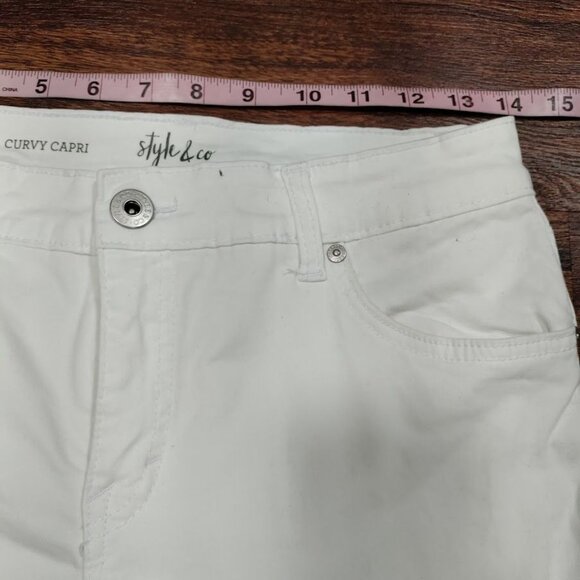 Style & Co Curvy Capri White Denim Jeans Ankle Length Cotton Casual Pants Size 4 - Picture 9 of 12